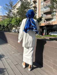 Nuss Triko 24K-1302 Beyaz Etekli Triko Takım
