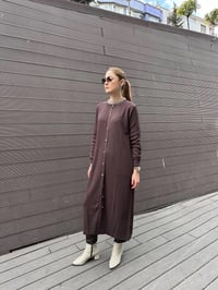 Nuss Triko 25K1110 Kahve Fitilli Uzun Triko Hırka