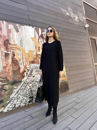 Nuss Triko 25K1414 Siyah Triko Elbise