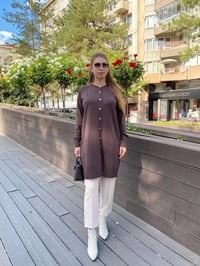 Nuss Triko 25K300 Kahve Kısa Triko Hırka