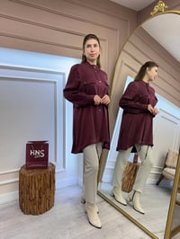 Nuss Triko 25K6007 Mürdüm Çıtçıt Detaylı Kap