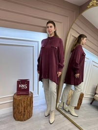 Nuss Triko 25K6007 Mürdüm Çıtçıt Detaylı Kap