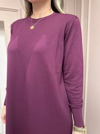 Nuss Triko 25Y1420 Bordo Fitil Detaylı Triko Elbise