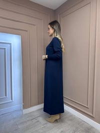 Nuss Triko 25Y1420 Lacivert Fitil Detaylı Triko Elbise