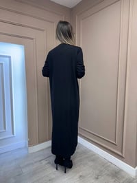 Nuss Triko 25Y1420 Siyah Fitil Detaylı Triko Elbise