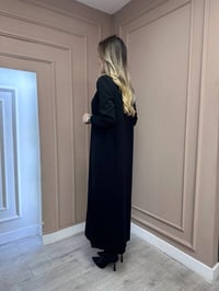 Nuss Triko 25Y1420 Siyah Fitil Detaylı Triko Elbise