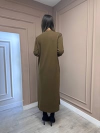 Nuss Triko 25Y1420 Sütlü Kahve Fitil Detaylı Triko Elbise