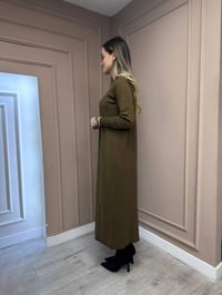Nuss Triko 25Y1420 Sütlü Kahve Fitil Detaylı Triko Elbise