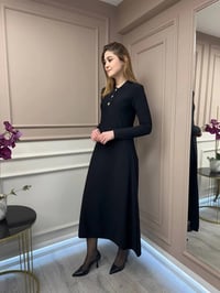 Nuss Triko 25Y1422 Siyah Elbise