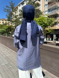 Nuss Triko 25Y6038 İndigo Taş Detaylı Kap