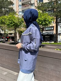 Nuss Triko 25Y6038 İndigo Taş Detaylı Kap