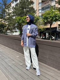 Nuss Triko 25Y6038 İndigo Taş Detaylı Kap