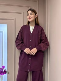 Nuss Triko 25Y6050 Bordo Triko Hırka