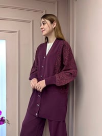 Nuss Triko 25Y6050 Bordo Triko Hırka