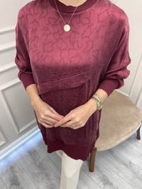 Nuss Triko 26K3003 Bordo Önü Detaylı Tunik