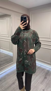 Nuss Triko 26K7006 Haki Angora Hırka
