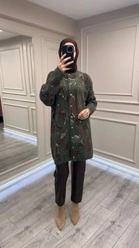 Nuss Triko 26K7006 Haki Angora Hırka