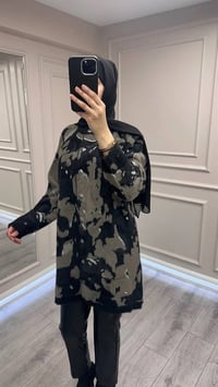 Nuss Triko 26K7006 Siyah Angora Hırka