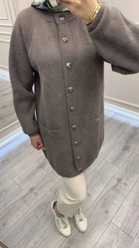 Nuss Triko 26K7008 Füme Angora Hırka