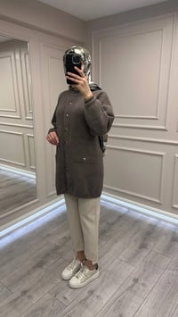 Nuss Triko 26K7008 Füme Angora Hırka