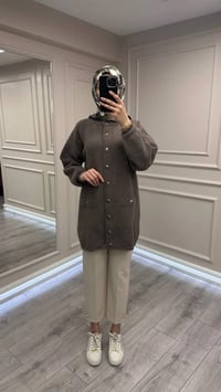 Nuss Triko 26K7008 Füme Angora Hırka