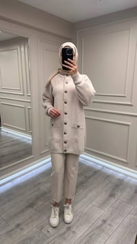 Nuss Triko 26K7008 Taş Angora Hırka