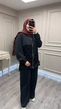 Nuss Triko 26Y1048 Siyah İkili Takım