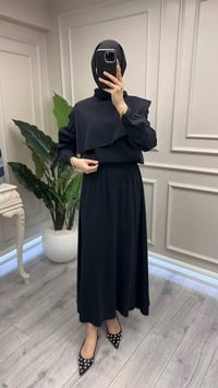 Nuss Triko 26Y1088 Siyah Etekli Takım