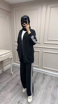 Nuss Triko 26Y1092 Siyah Şerit Detaylı Takım