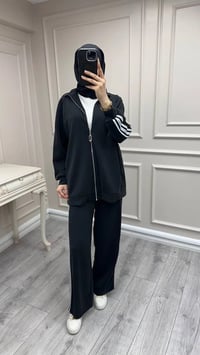 Nuss Triko 26Y1092 Siyah Şerit Detaylı Takım