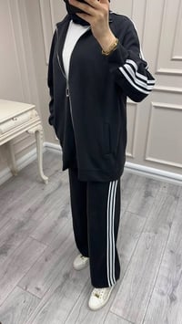 Nuss Triko 26Y1092 Siyah Şerit Detaylı Takım