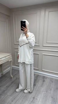 Nuss Triko 26Y1095 Ekru Biye Detaylı Takım