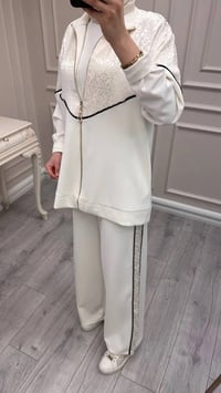 Nuss Triko 26Y1095 Ekru Biye Detaylı Takım