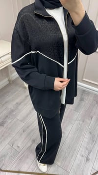 Nuss Triko 26Y1095 Siyah Biye Detaylı Takım