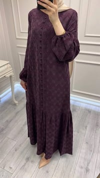 Nuss Triko 26Y2026 Bordo Önü Düğme Detaylı Elbise