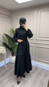 Nuss Triko 26Y2040 Siyah Kemerli Gömlek Elbise