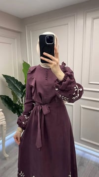 Nuss Triko 26Y2053 Bordo Nakış İşleme Detaylı Elbise