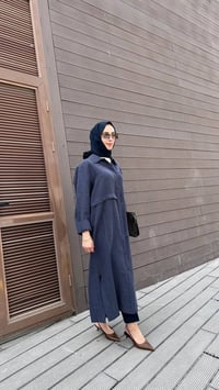 Nuss Triko 26Y6036 İndigo Önü Çıtçıtlı Kap