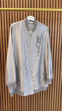 Nuss Triko 26Y6038 Gri Taş Detaylı Ceket