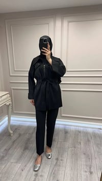 Nuss Triko 26Y6040 Siyah Taş Detaylı Kap