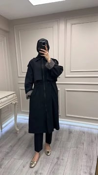 Nuss Triko 26Y6046 Siyah Bilek Detaylı Kap