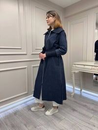 Nuss Triko 26Y6047 Lacivert Yanları Yırtmaçlı Kap