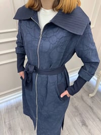 Nuss Triko 26Y6047 Lacivert Yanları Yırtmaçlı Kap