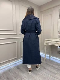 Nuss Triko 26Y6047 Lacivert Yanları Yırtmaçlı Kap