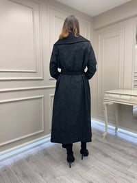 Nuss Triko 26Y6047 Siyah Yanları Yırtmaçlı Kap