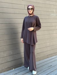 Nuss Triko 27K1044 Kahve Bel Detaylı Takım