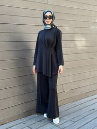 Nuss Triko 27K1044 Siyah Bel Detaylı Takım