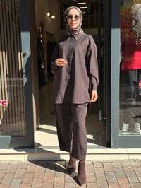 Nuss Triko 27K1092 Kahve Pantolonlu Takım