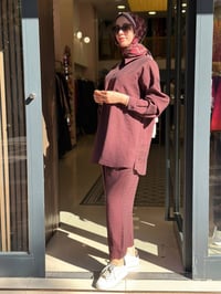 Nuss Triko 27K1092 Mürdüm Pantolonlu Takım