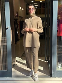 Nuss Triko 27K1092 Olive Pantolonlu Takım